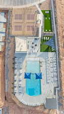 Drone / aerial view of a pool area