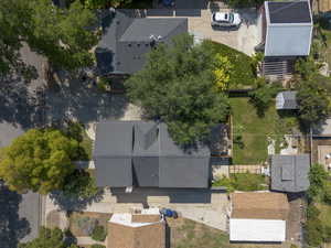 Aerial view of residential area