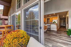 View of interior from balcony