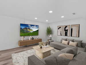 HUGE family room, perfect for a HOME THEATER or GAME ROOM