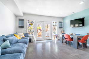 Great room with walkout to patio