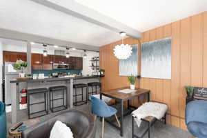 Two dining spaces to accommodate 7 people