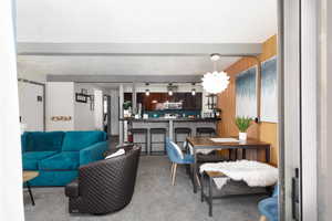 Beautifully designed and decorated dining and kitchen space