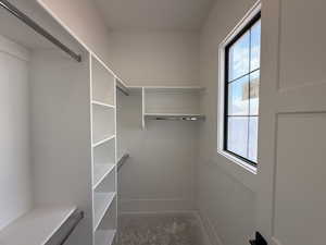 View of walk in closet