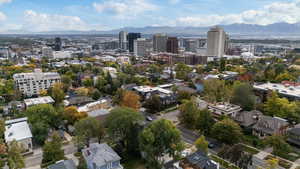 View of urban area with mountains