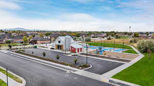Aerial view of residential area