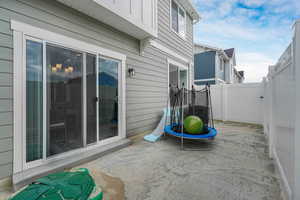 View of patio / terrace featuring a trampoline