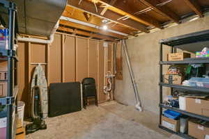 View of unfinished below grade area