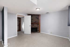 Large bedroom with gas fireplace