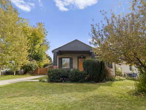 View of front of property featuring covered porch