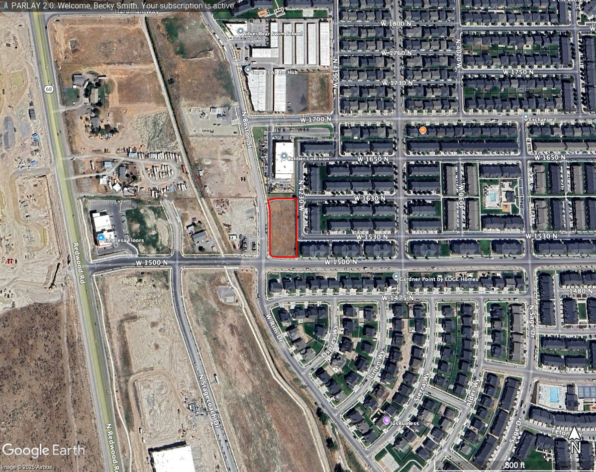 Aerial map of property and surrounding area
