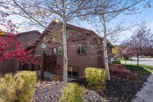 View of home's exterior featuring a deck