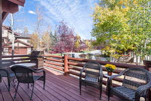 Deck with area for grilling