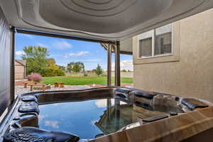 View of pool with a fenced backyard and a patio area