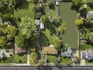 Aerial view of residential area