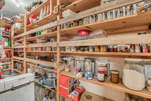 View of storage under front porch