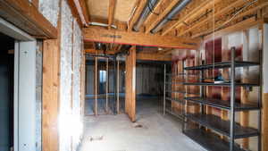 View of unfinished basement