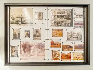 Hallway showing history of home