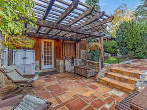 View of patio with a pergola