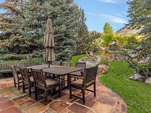 View of patio featuring outdoor dining space