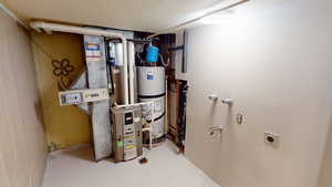 Utilities with water heater and heating unit