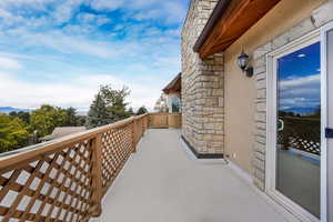 Large Balcony accessible from Primary Bedroom Study