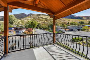 Primary Bedroom "Coffee Deck" with a mountain view to the East