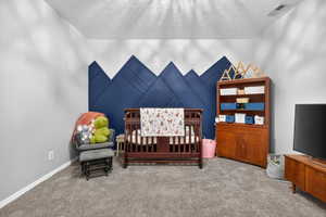 Oversized second bedroom (both crib and queen bed are in here)