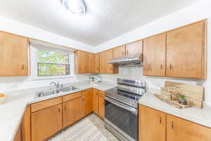 Kitchen with electric range