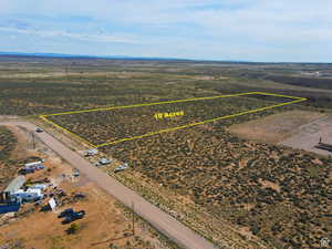 Overview of rural landscape with property parcel outlined