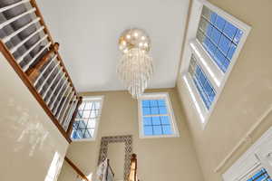 Detailed view of a chandelier