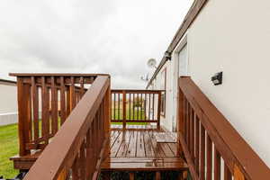 View of wooden deck