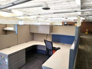 Unfurnished office with built in study area