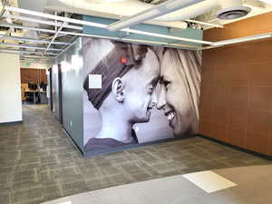 Interior space with an office area