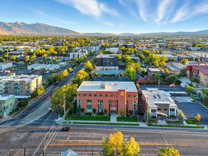 Bird's eye view of a mountain backdrop