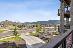 View of mountain background with nearby suburban area