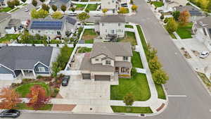 Aerial view of residential area