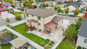 Aerial view of residential area