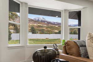 Detailed view of a mountain backdrop