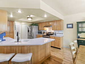 Shows more of the breakfast bar