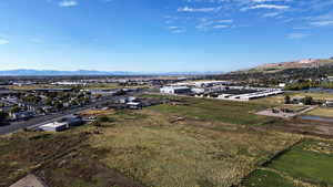 Drone / aerial view of a mountain backdrop