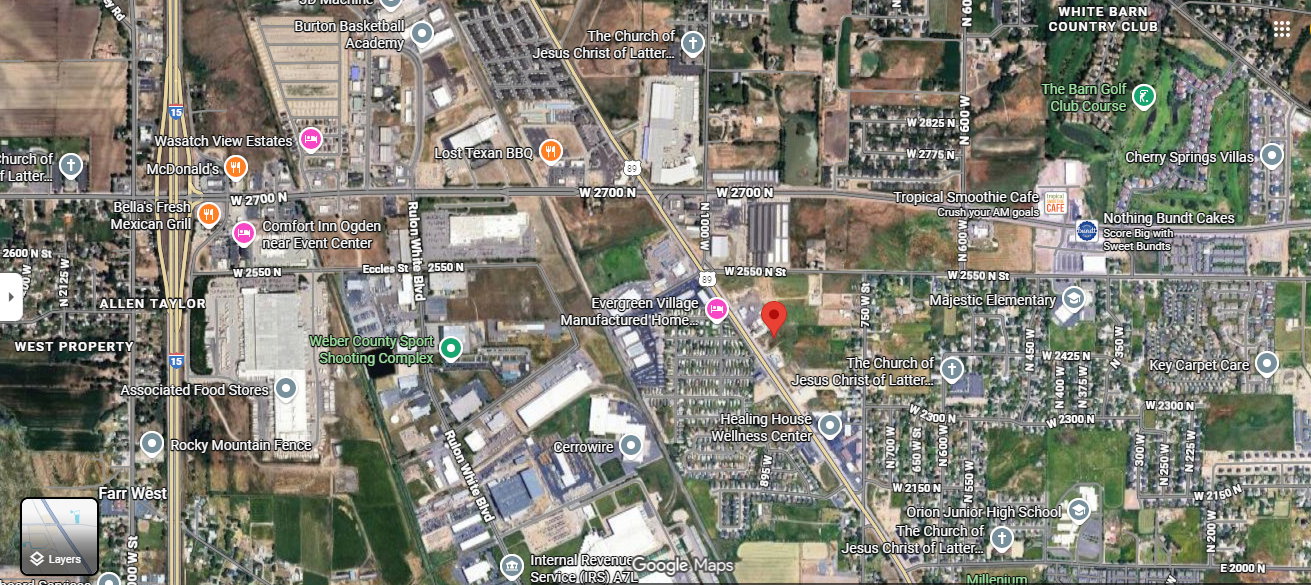 Aerial overview of property's location
