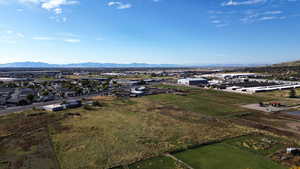 Aerial view of a mountainous background