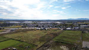 Aerial view of a mountainous background