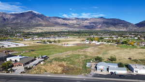 Bird's eye view of a mountain backdrop