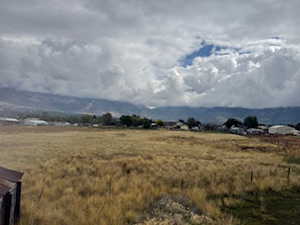 View of mountain background with rural landscape