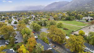 Aerial view of Grand View Acres and the nearby mountains