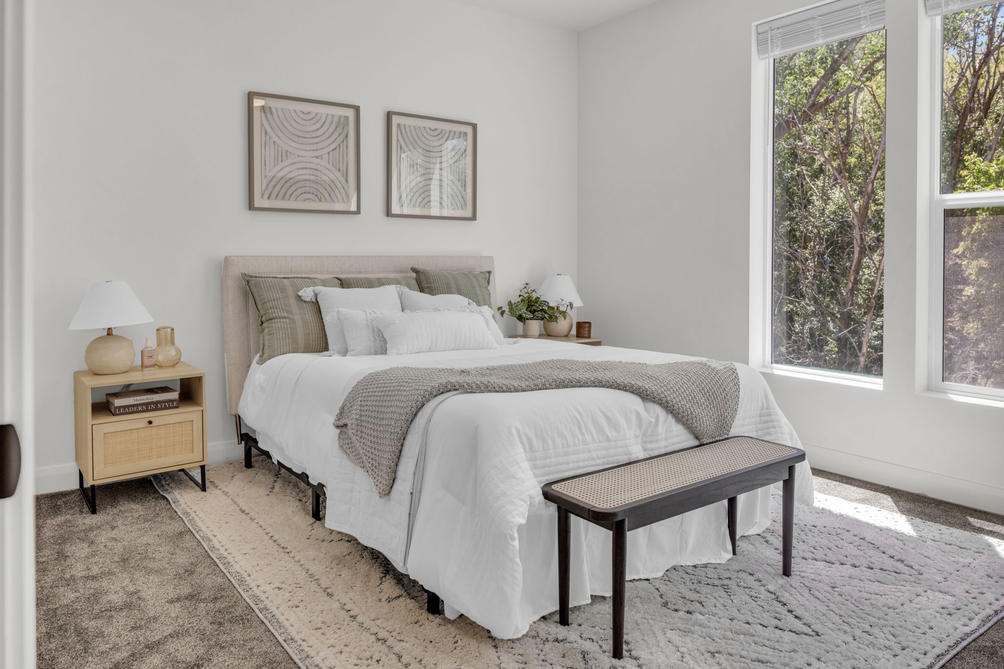 Carpeted bedroom featuring baseboards