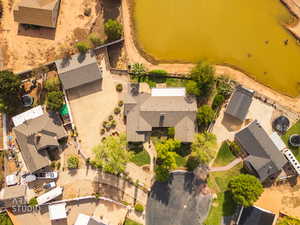 Aerial view of residential area