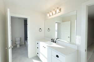 Full bath with vanity and shower / tub combination